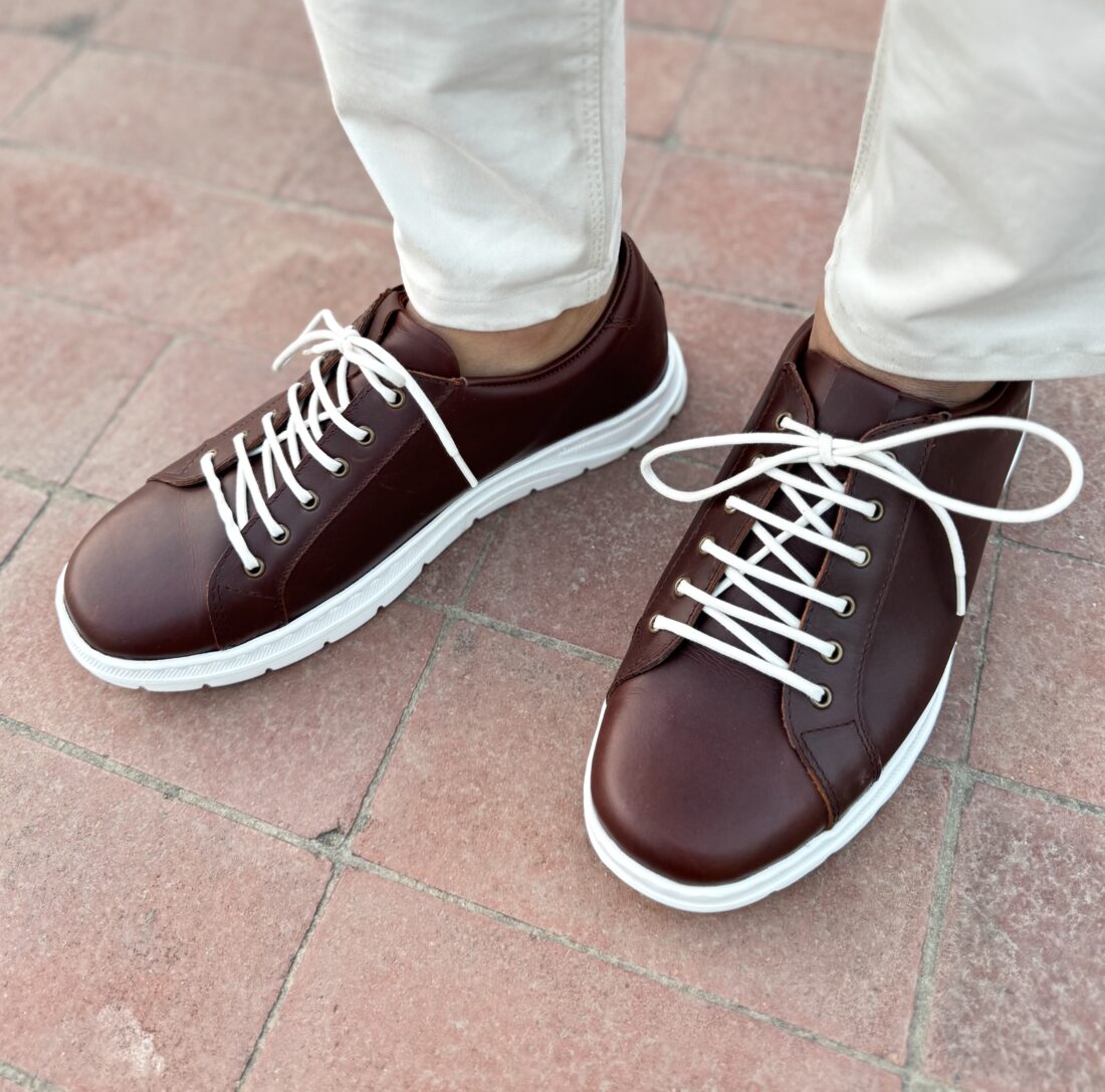 Classic Brown Leather Sneakers