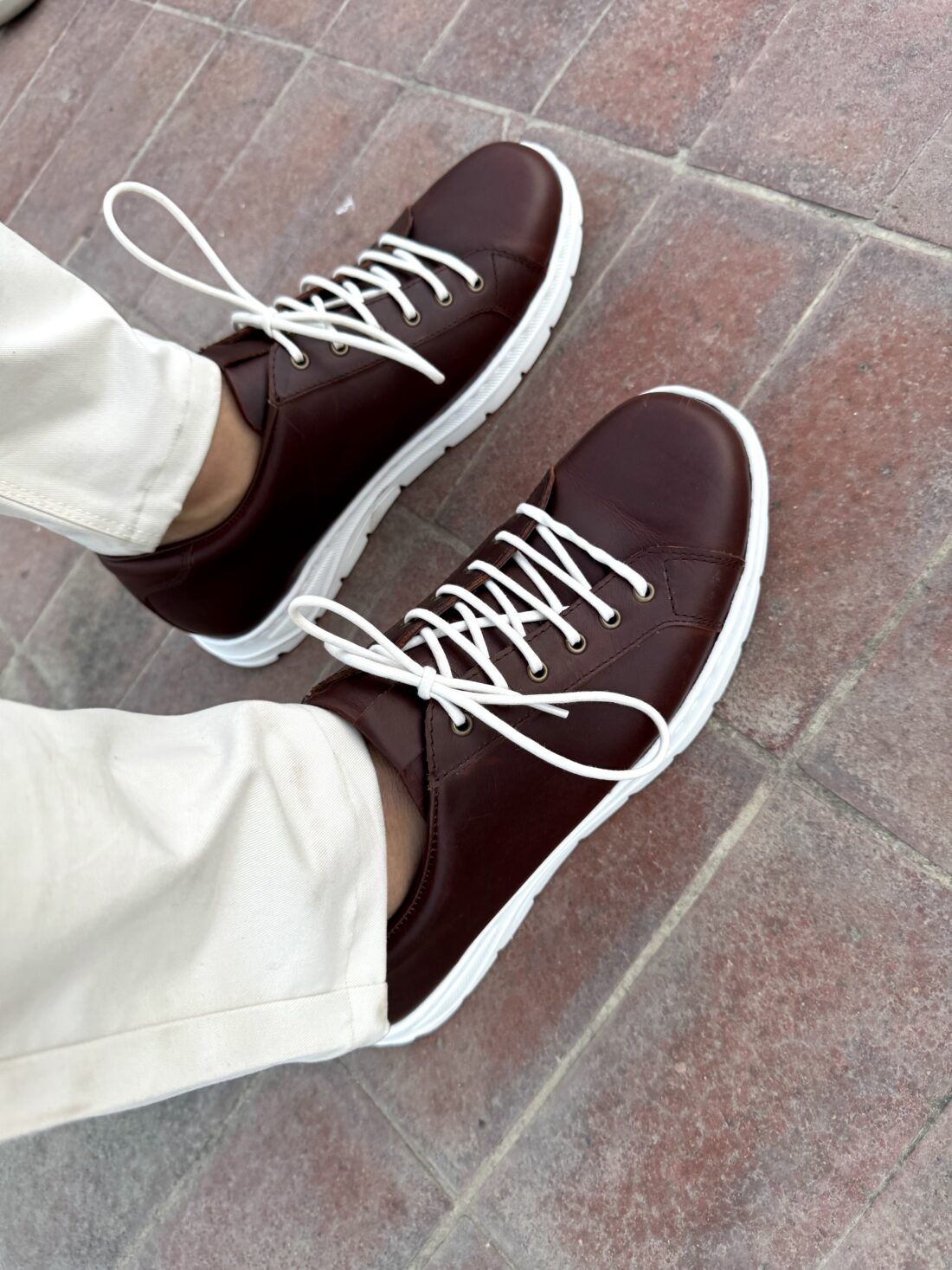 Classic Brown Leather Sneakers - Image 4